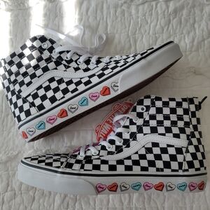Vans SK8 Candy Heart Checkerboard Zip Back Hi Tops W8/6.5Y NWT 🩷🩵💜❤️🤍